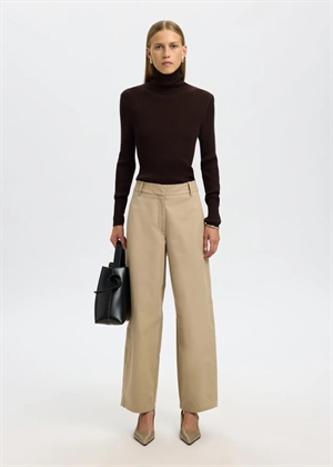 Thea ls merino wool knit roll neck Chocolate Torte Selected Femme